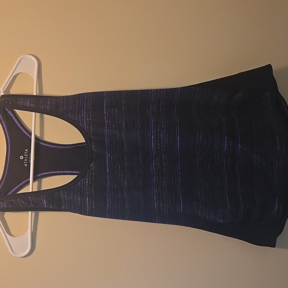 Athleta Striped Purple and Black Racerback Tank